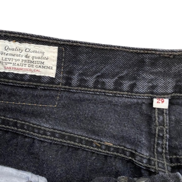 LEVI'S Deconstructed Washed Black Cutoff Denim Mini Skirt - Picture 9 of 12